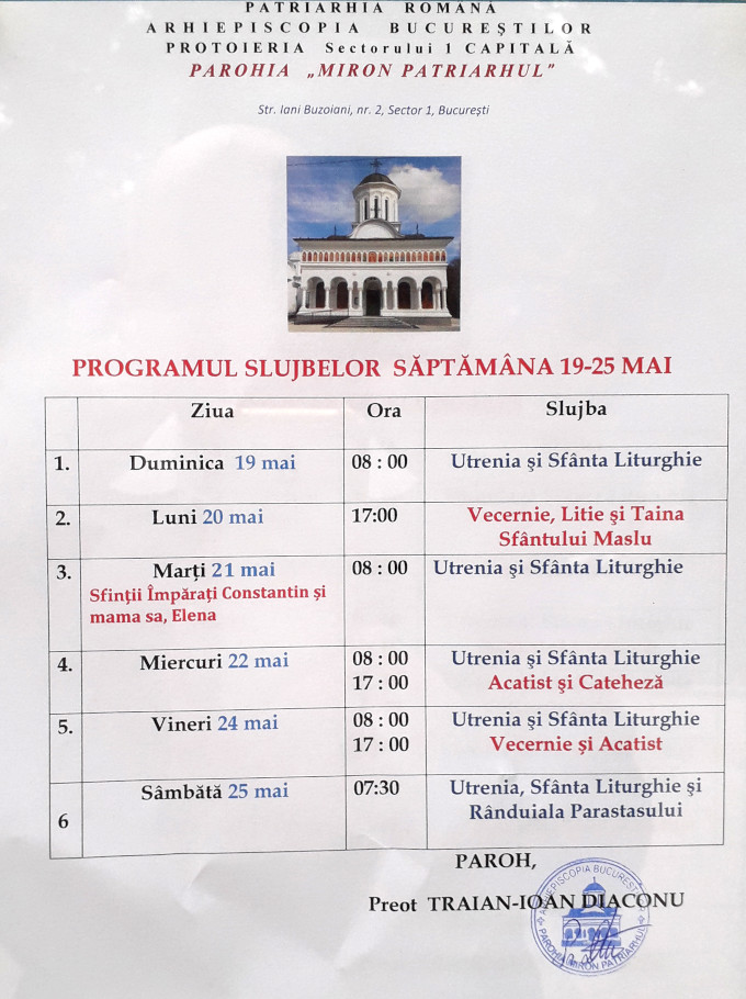 Program liturgic